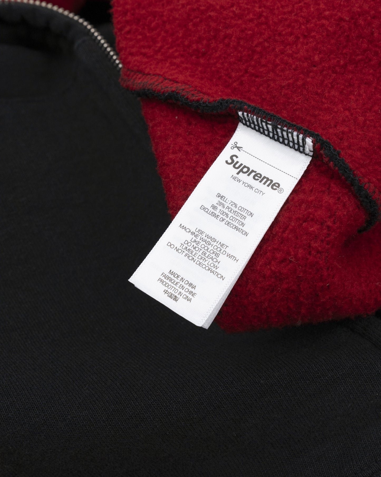 Supreme Old English Chenille Zip-Up Hoodie Faded Black