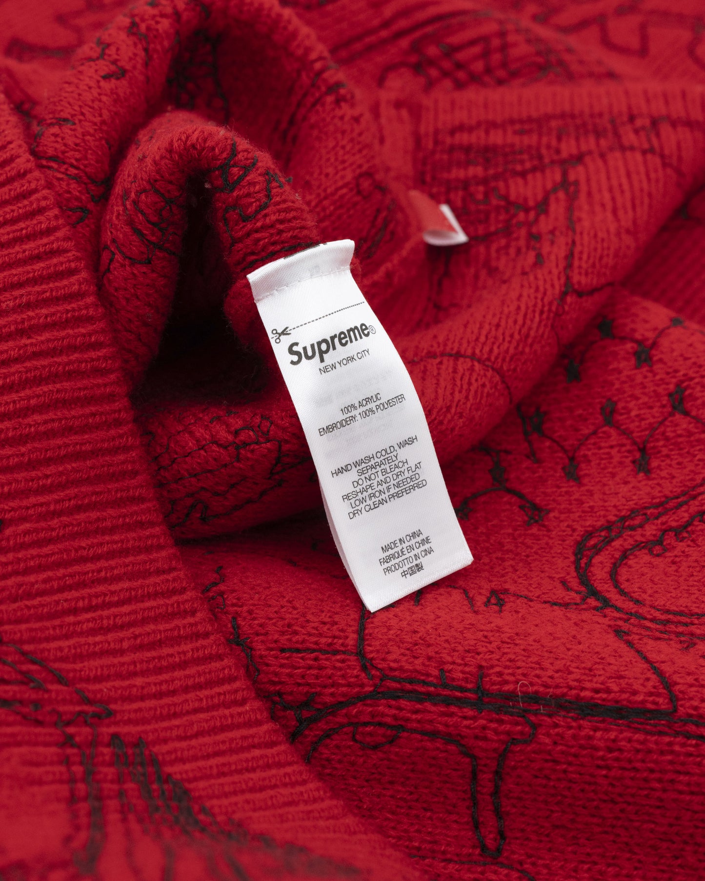 Supreme All-Over Sketch Print Knit Sweater