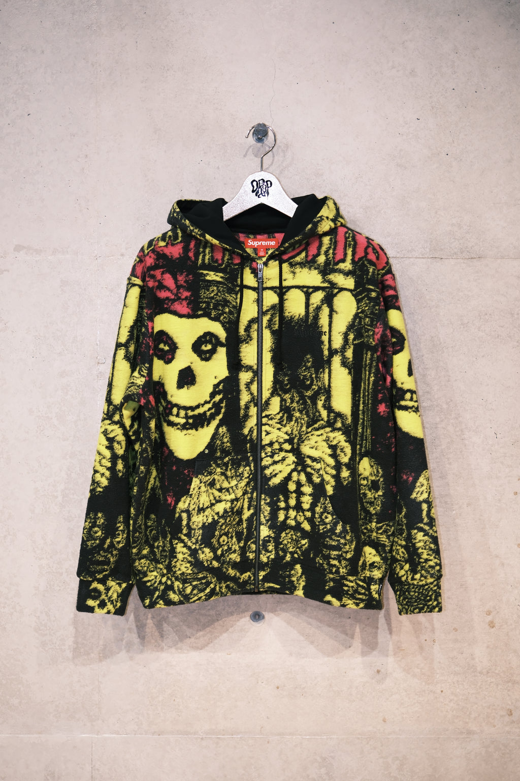 Supreme Skull Pile Zip Up Sweater - Yellow
