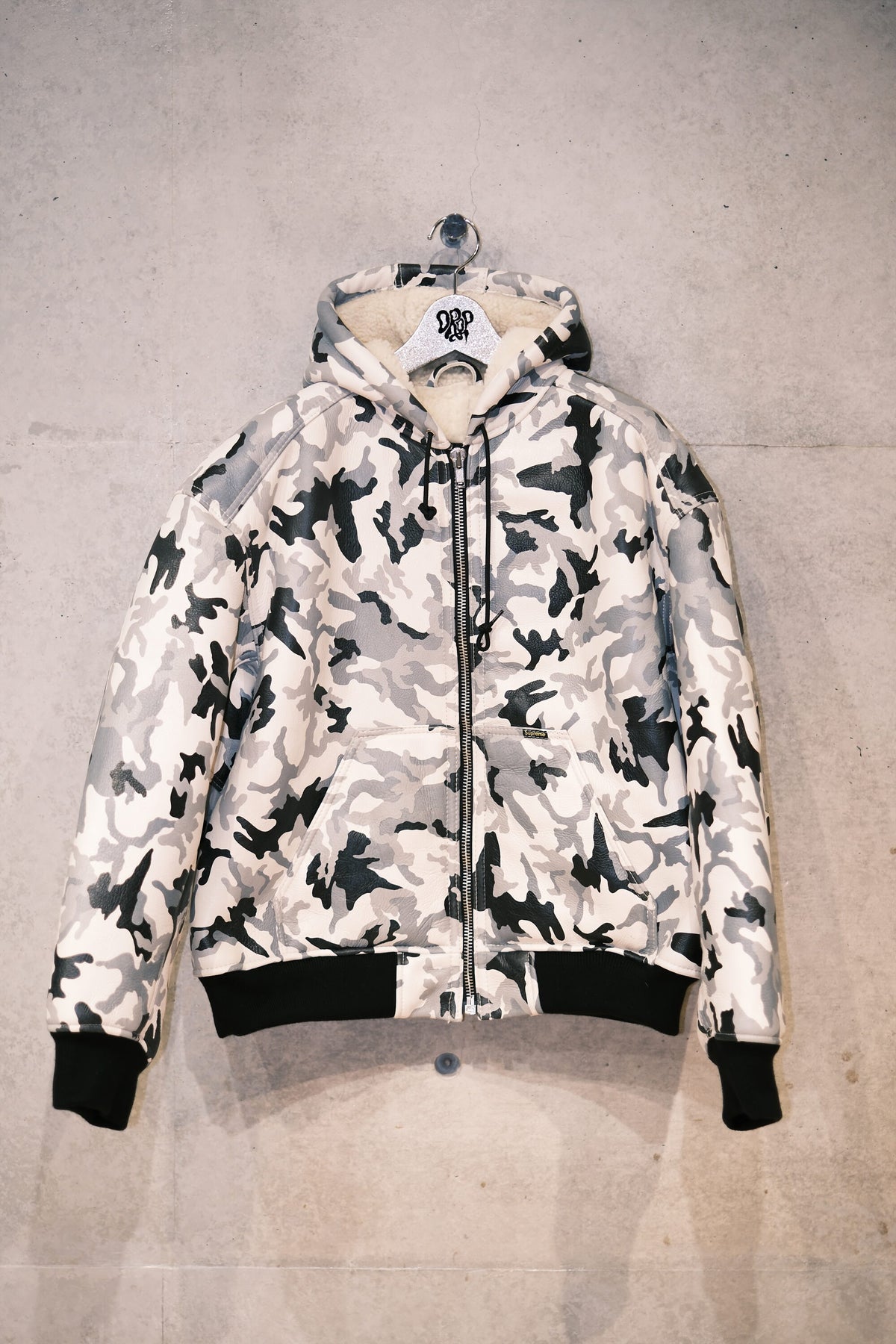 Supreme x Schott Shearing Hooded Work Jacket "Snow Camo"