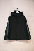 UNDERCOVER 24AW Leather Sleeve Hooded Jacket - Black