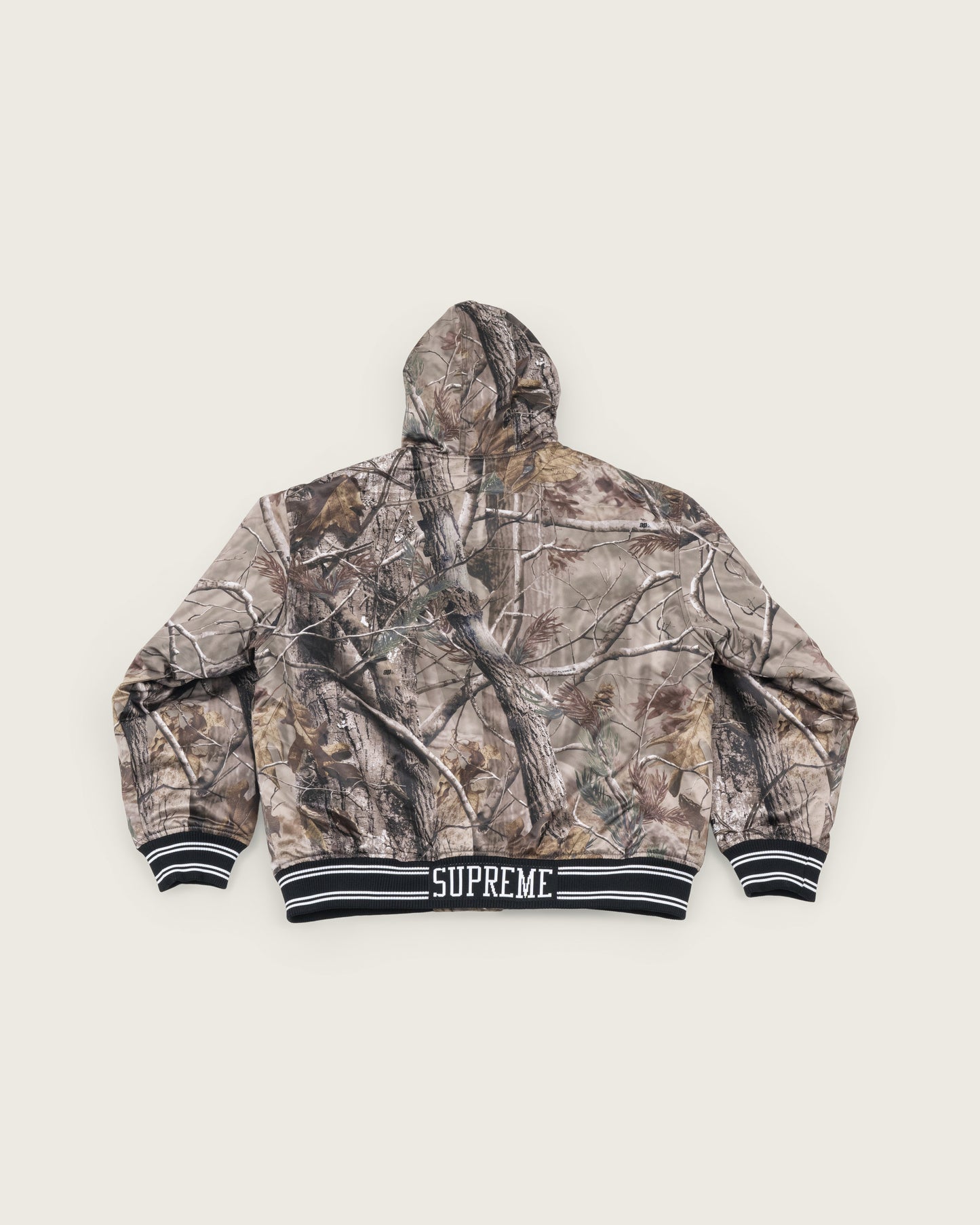 Supreme x Mitchell & Ness Lined Hooded Satin Varsity Jacket "Realtree" AP Camo"