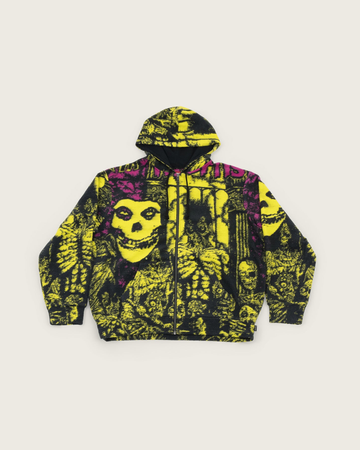 Supreme Skull Pile Zip Up Sweater - Yellow