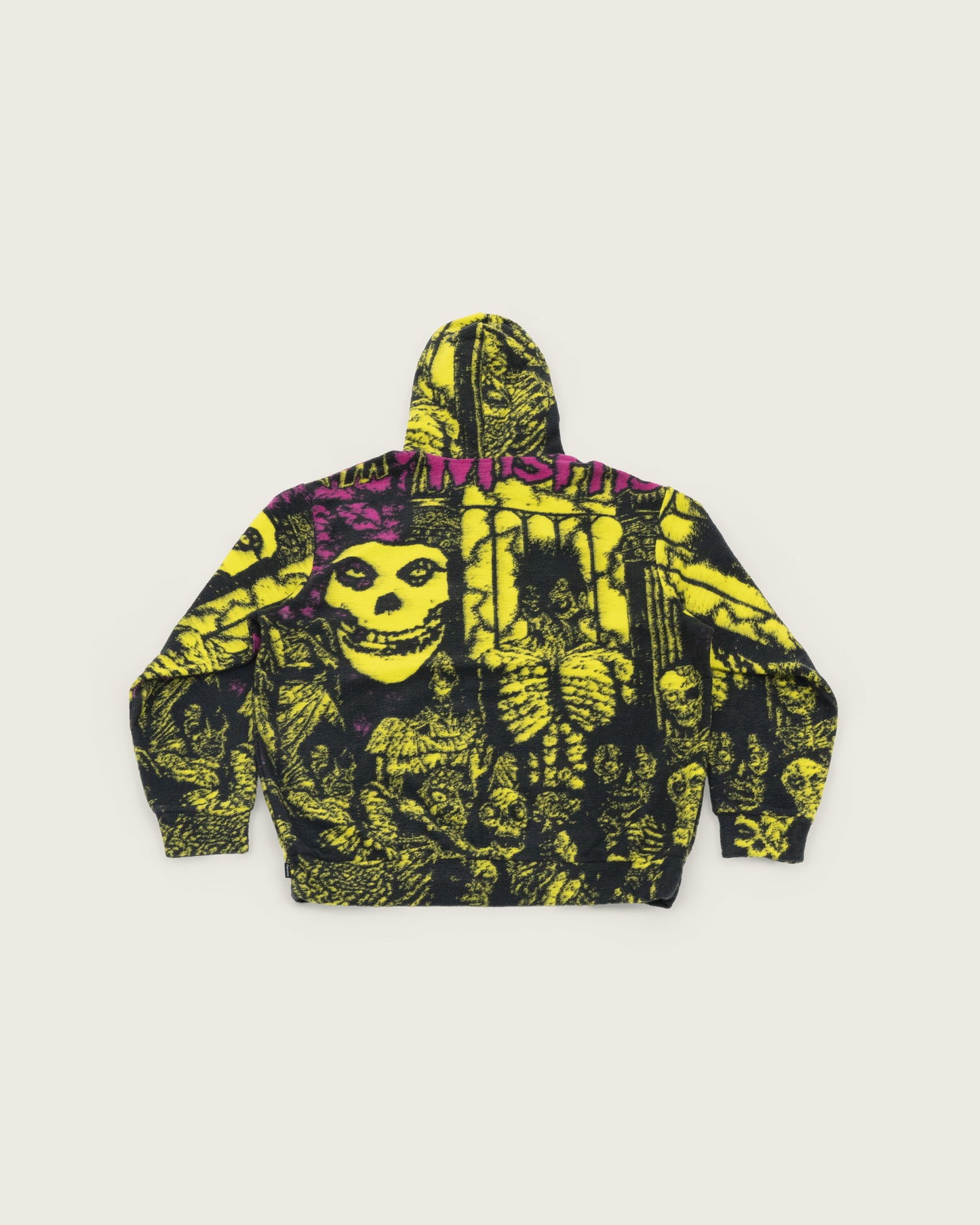 Supreme Skull Pile Zip Up Sweater - Yellow