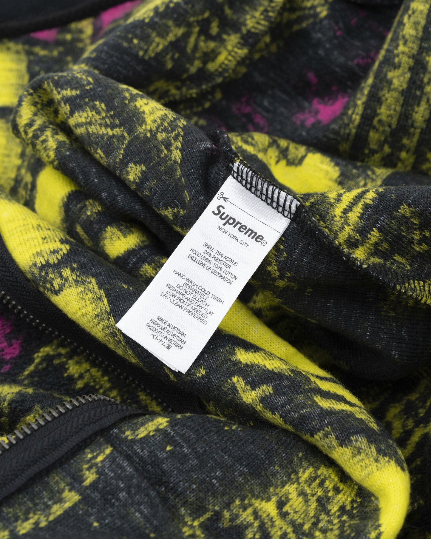 Supreme Skull Pile Zip Up Sweater - Yellow