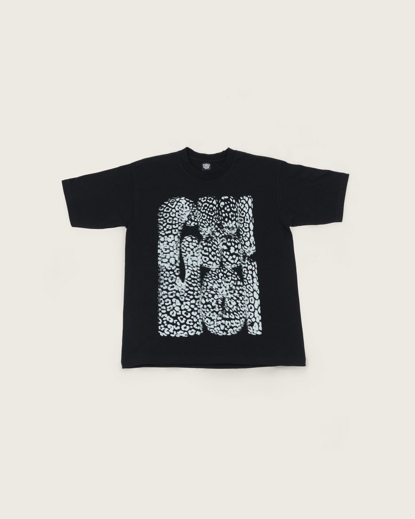 Leopard Print Washed Tee / Black