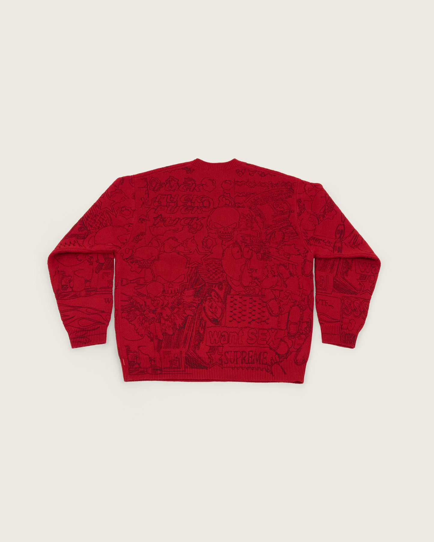 Supreme All-Over Sketch Print Knit Sweater