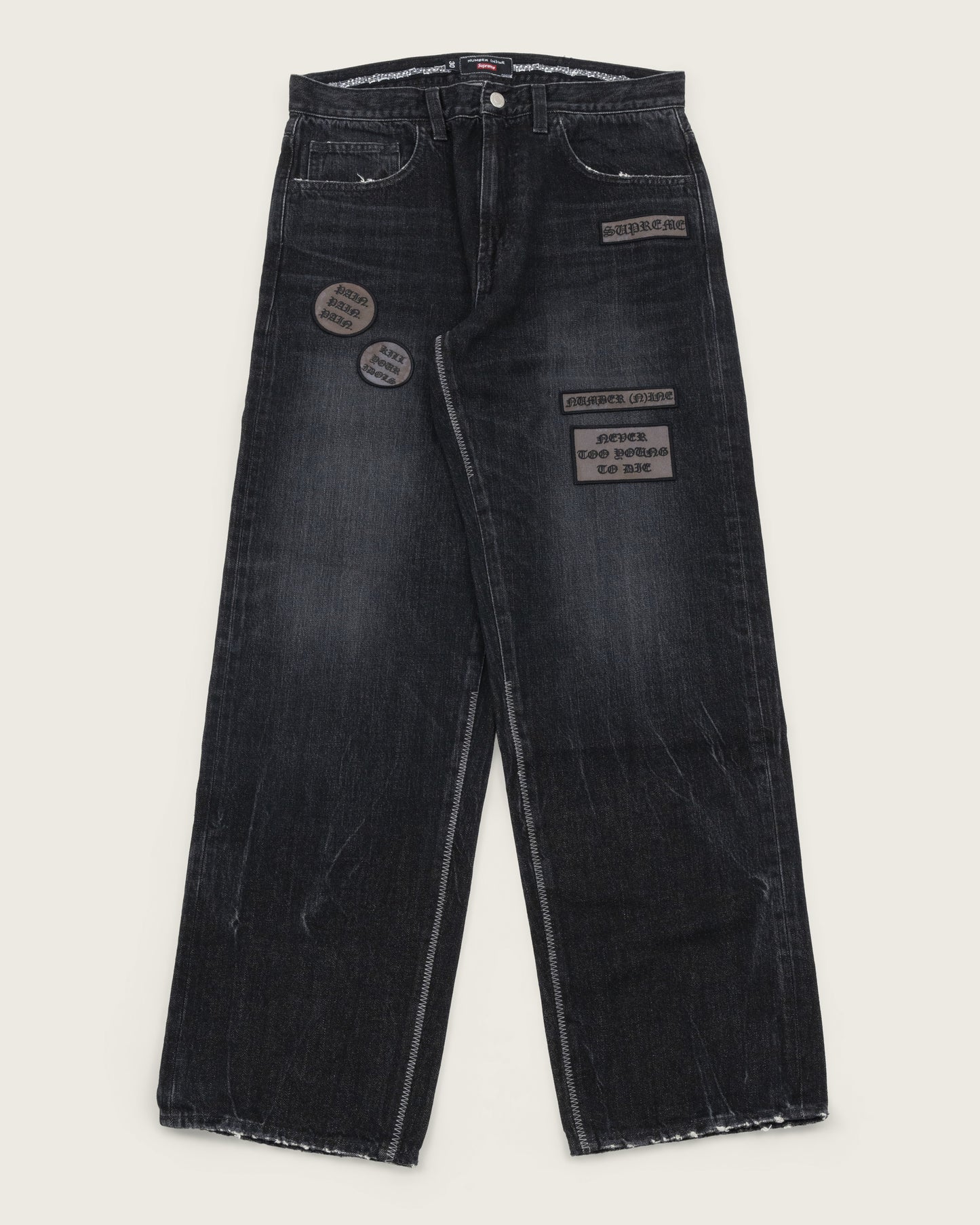 Supreme x Number (N)ine Patch Denim - Black/Grey