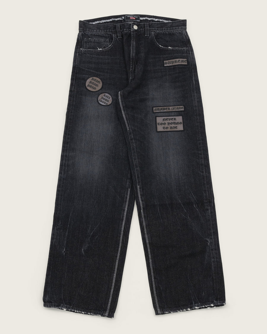 Supreme x Number (N)ine Patch Denim - Black/Grey