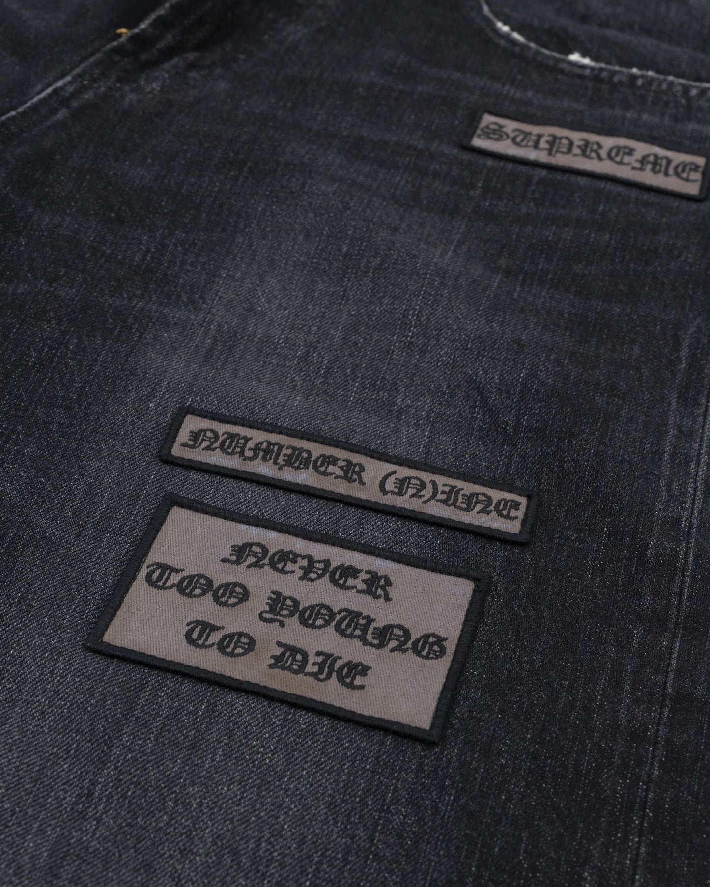 Supreme x Number (N)ine Patch Denim - Black/Grey
