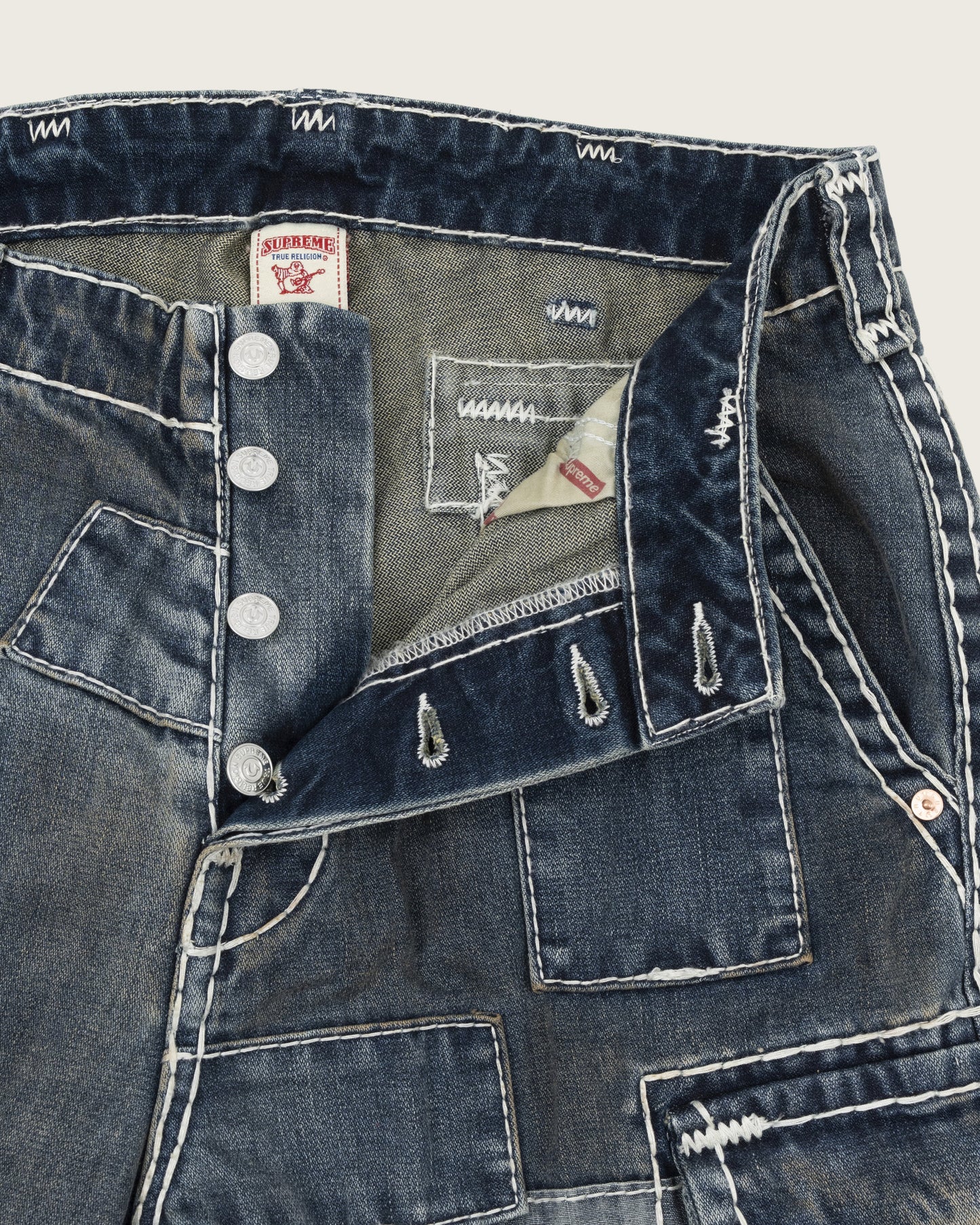 Supreme x True Religion Patchwork Cargo Denim - Indigo