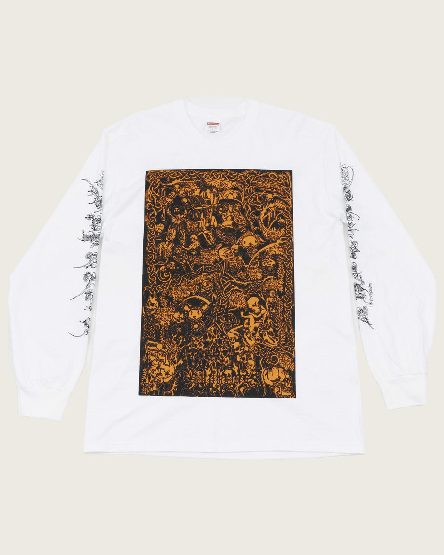 Supreme Graphic Print L/S Tee - White