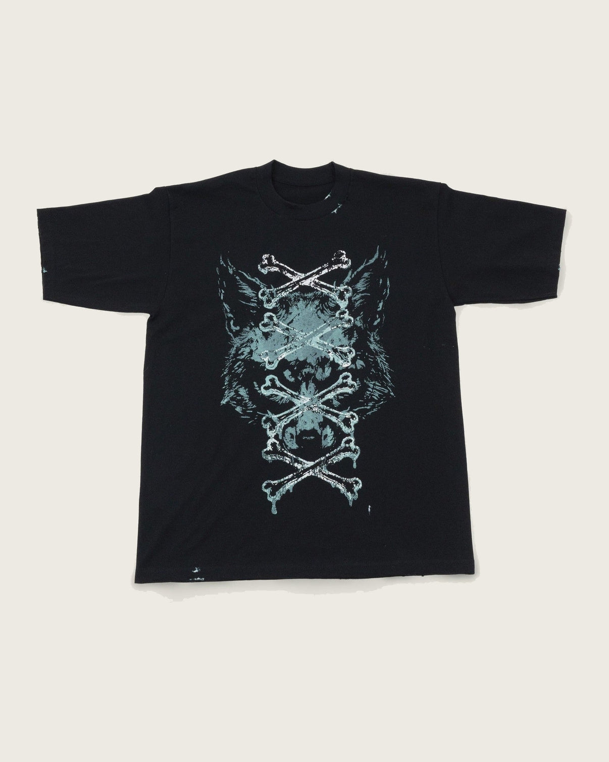 Wolf & Bones Washed Tee / Blac